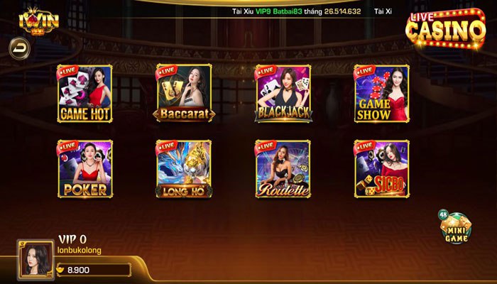 Tìm kiếm lợi nhuận khủng với Live Casino Iwin