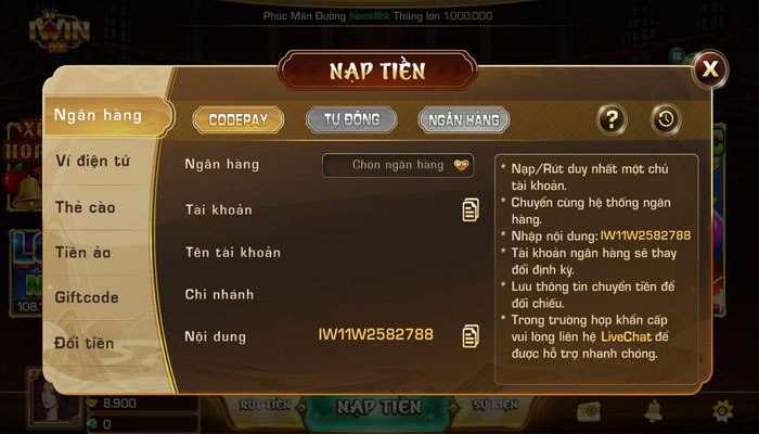 Hướng dẫn nạp tiền Iwin chi tiết nhất