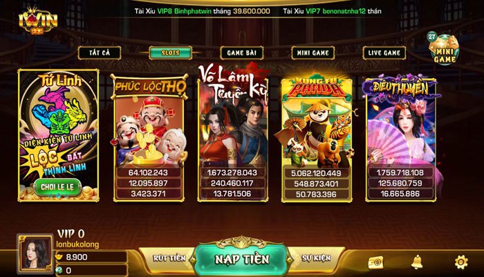Bùng nổ tiến thưởng với slot game Iwin