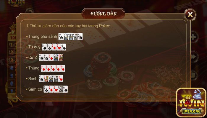 Hướng dẫn cách chơi và luật chơi game bài Poker Iwin Hướng dẫn cách chơi và luật chơi game bài Poker Iwin